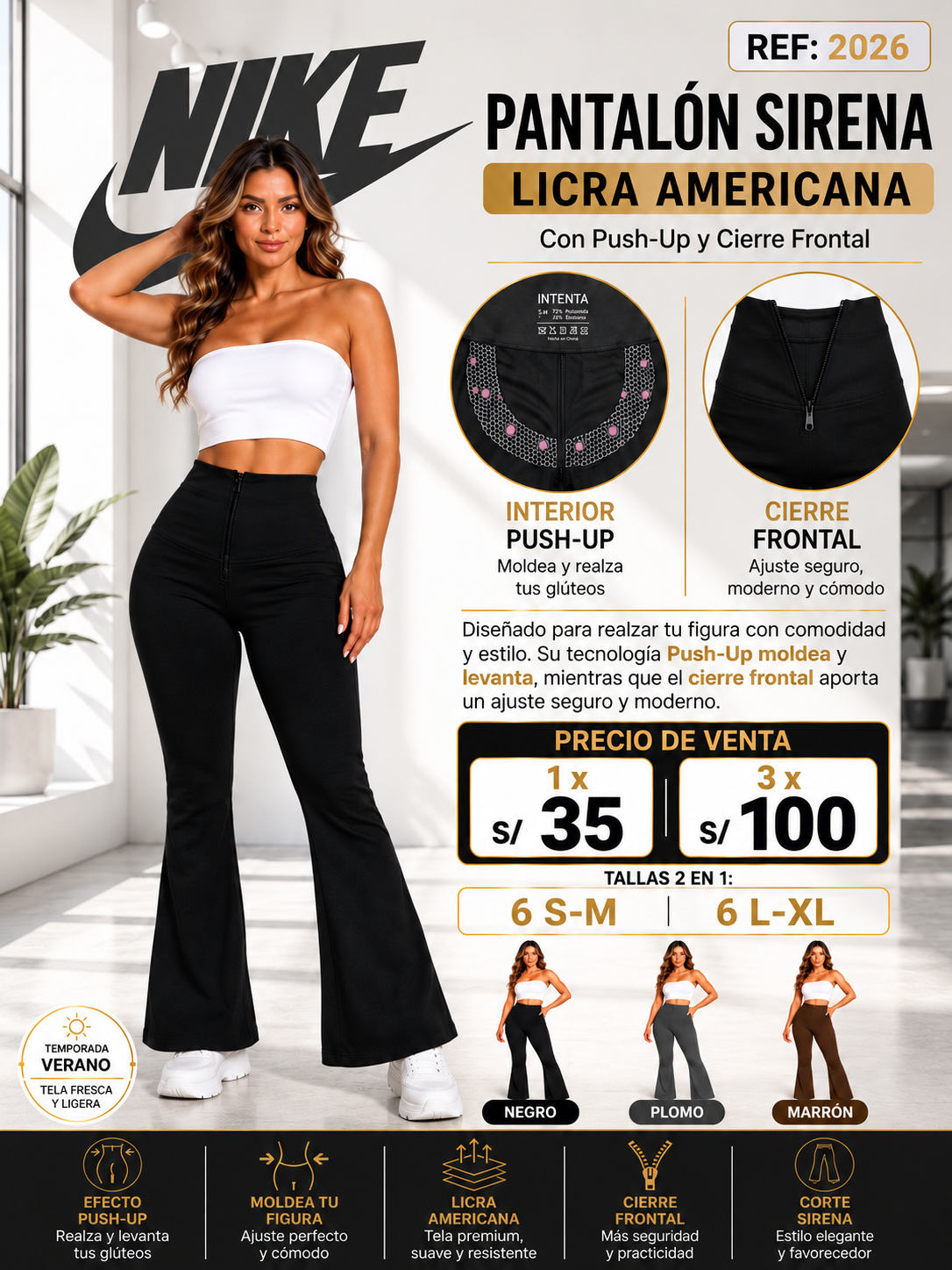 Und Pantalón Sirena Licra Fajera Verano – Ref. 2026 - Imagen 2