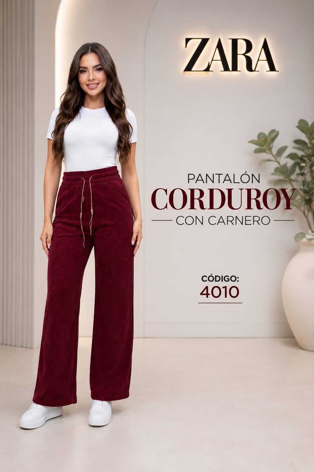 Pantalón Corduroy Palazzo CON CARNERO 100% ABRIGADOR – CÓDIGO 4010