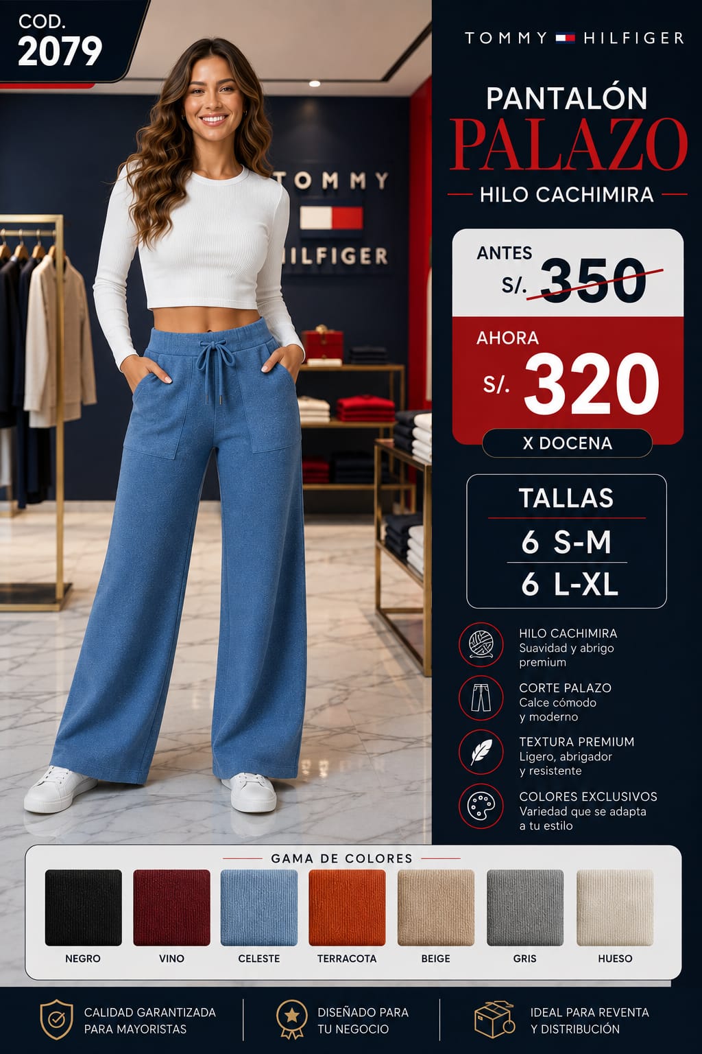 talón Palazo Hilo Cashimira | Suave, Abrigador y Textura Premium – Código 2079 - Imagen 2