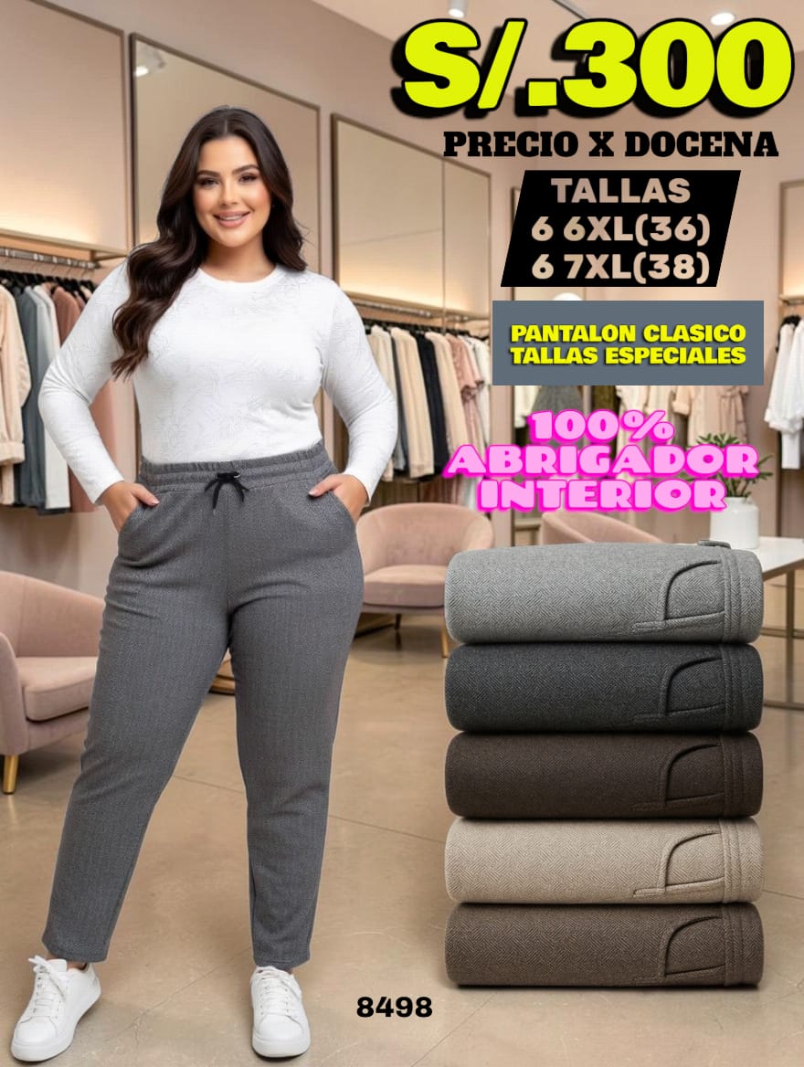 Pantalón Clásico Abrigador Tallas Especiales – Código 8498 - Imagen 2
