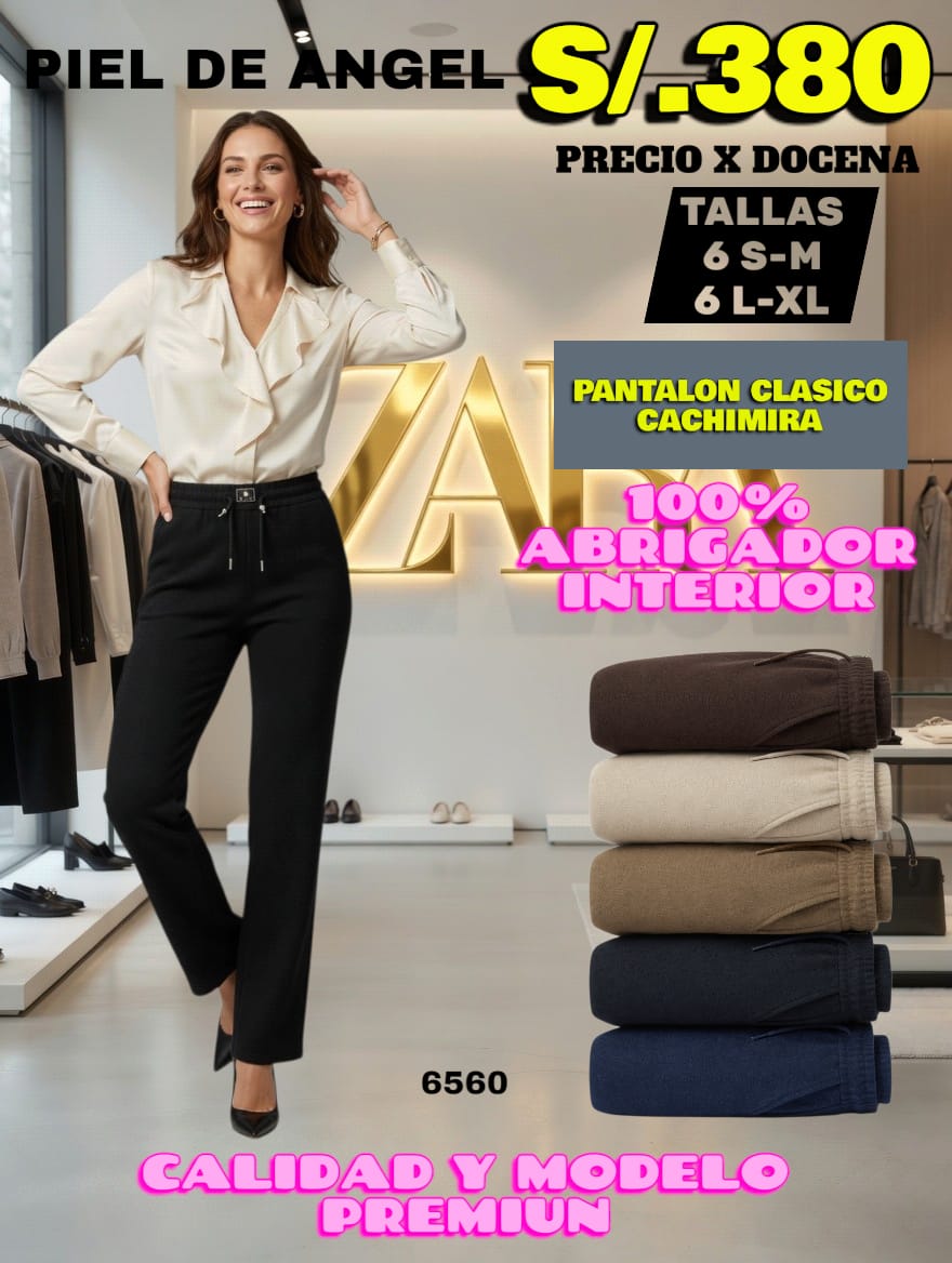 Pantalón Clásico Cashimira Piel de Ángel Abrigador – Código 6560 - Imagen 2