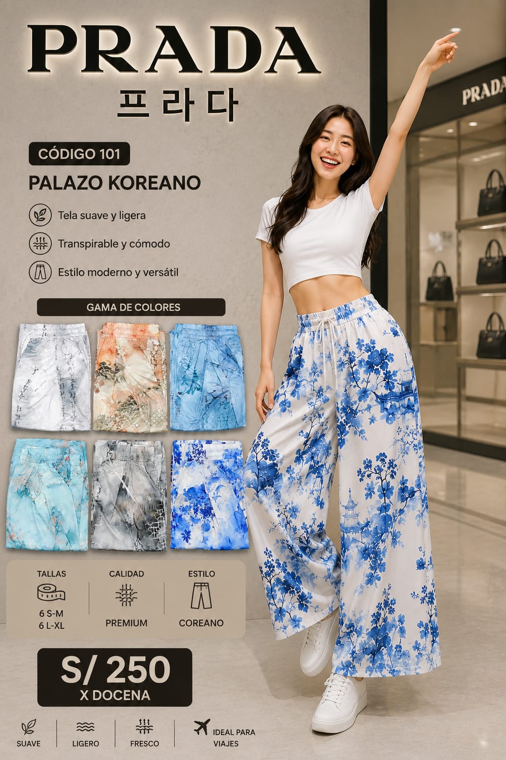 Palazo Koreano Estampado para Dama – Código 101 - Imagen 8