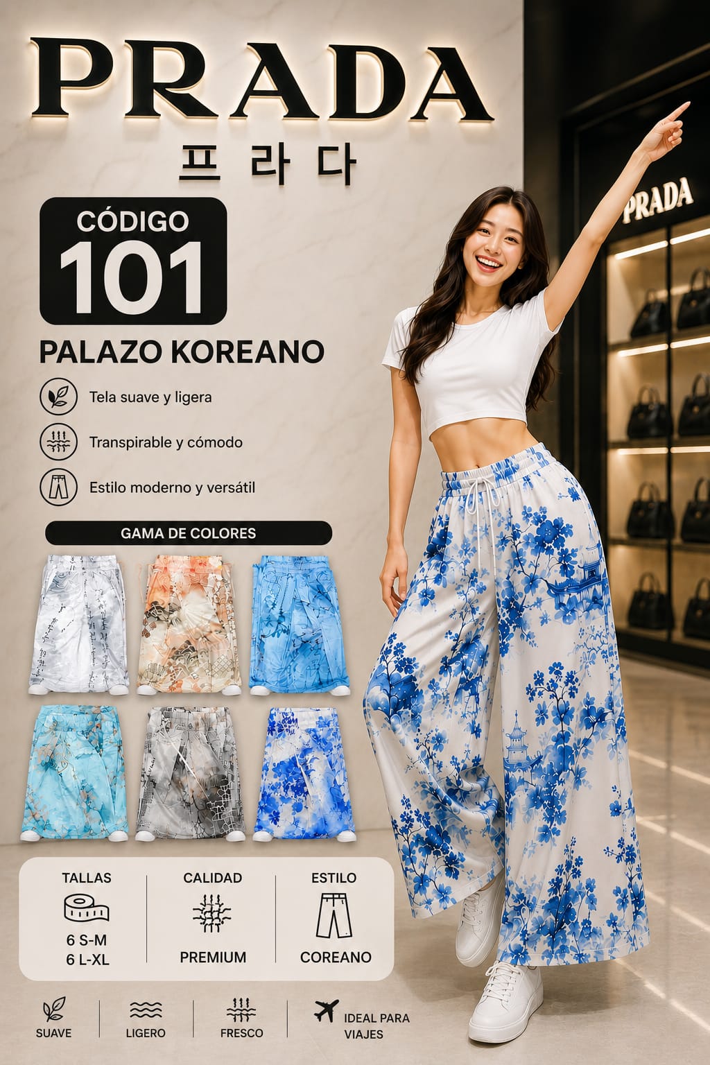Palazo Koreano Estampado para Dama – Código 101