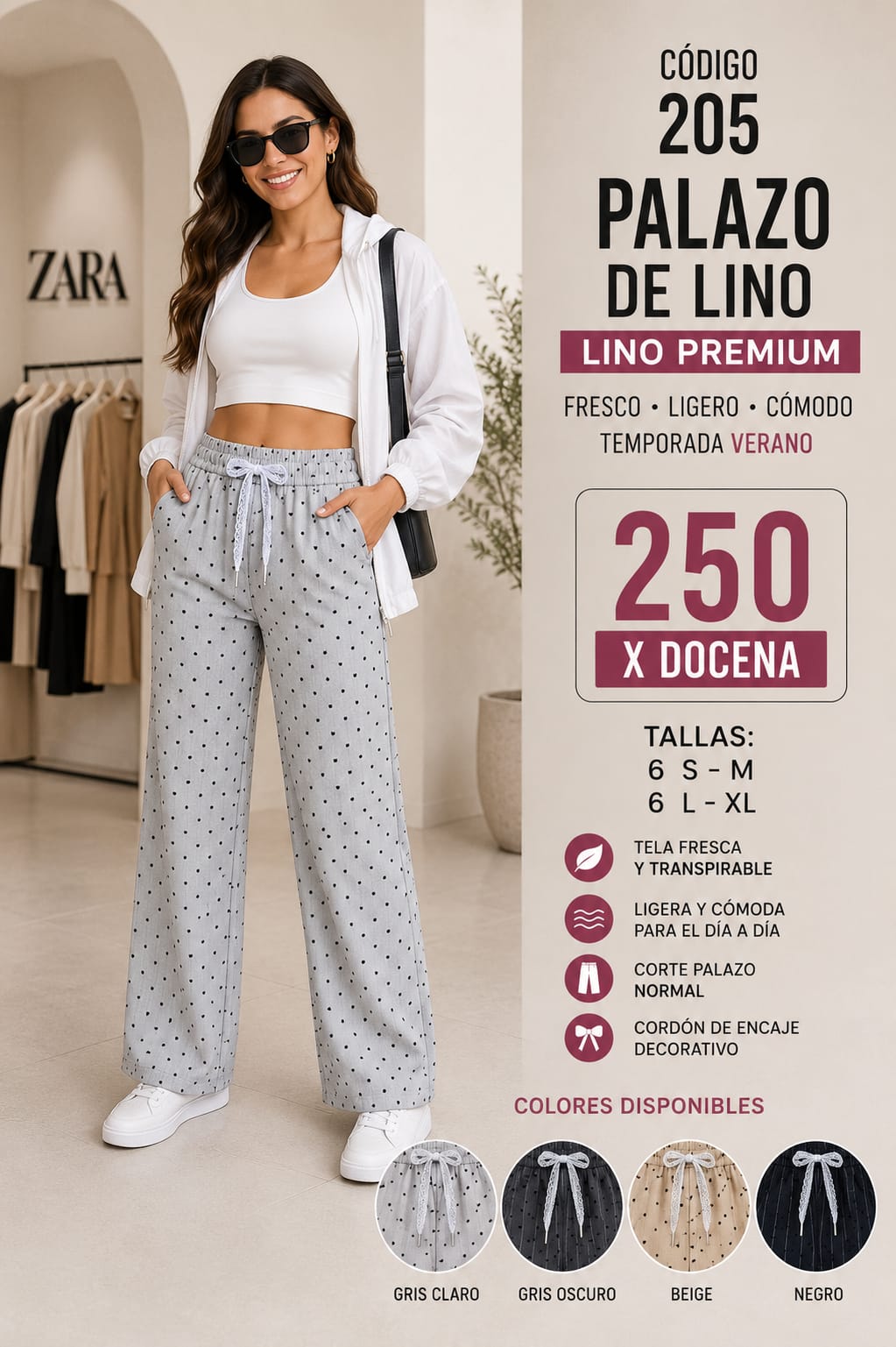 Palazo de Lino Premium para Dama – Código 205 - Imagen 2