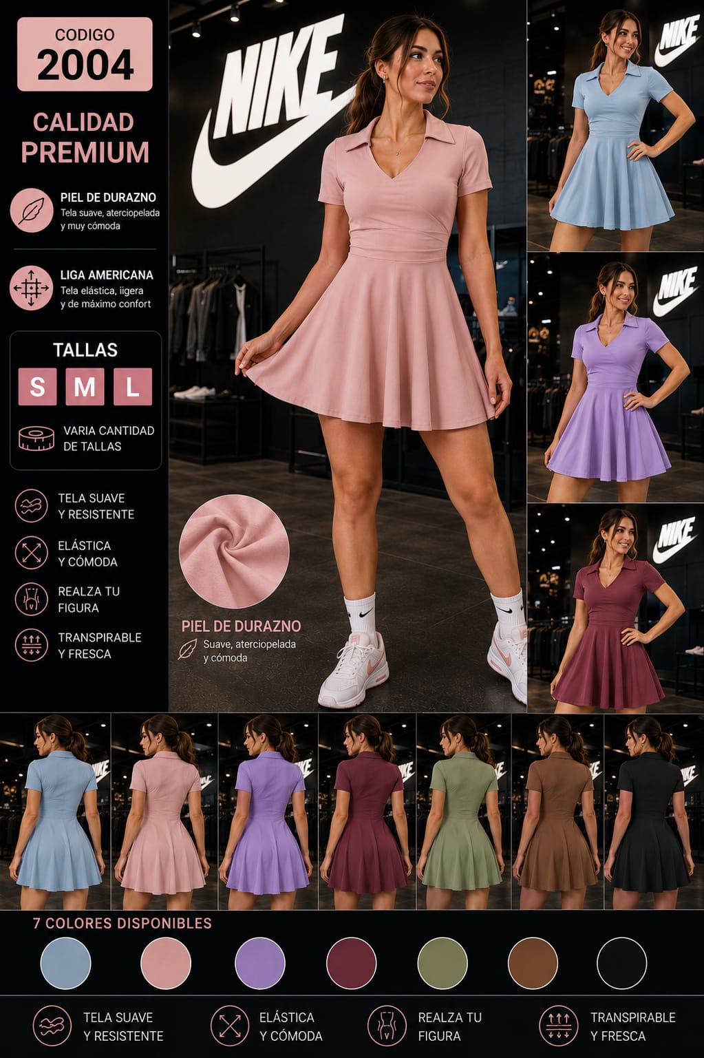 Vestido Deportivo Premium para Dama – Código 2004