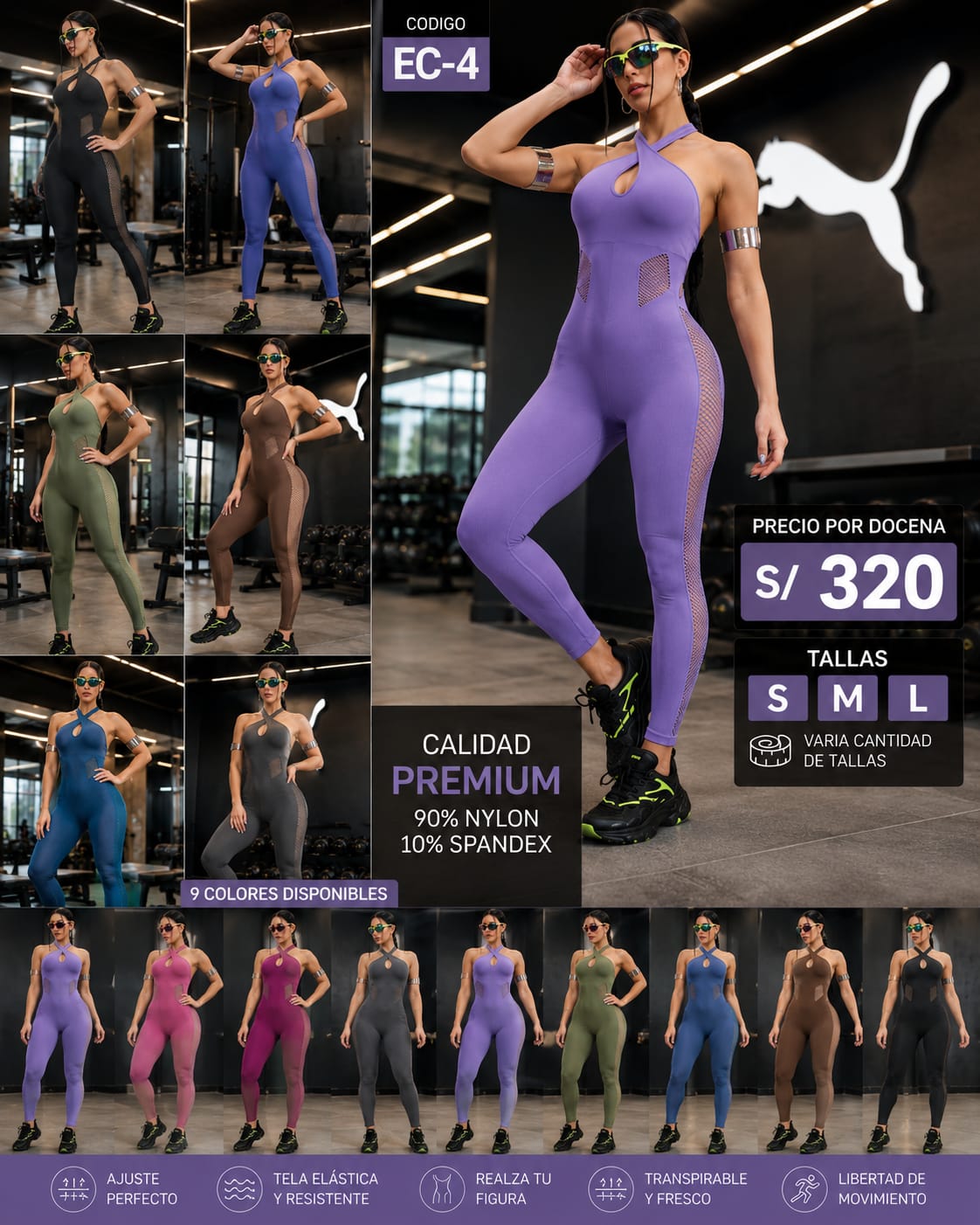 Enterizo Deportivo Premium EC-4 – Nylon & Spandex - Imagen 2